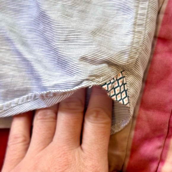 Ted Baker Men’s Short Sleeve Cotton Linen Button Down w/ Wavy Blue Dot Pattern - Picture 6 of 9